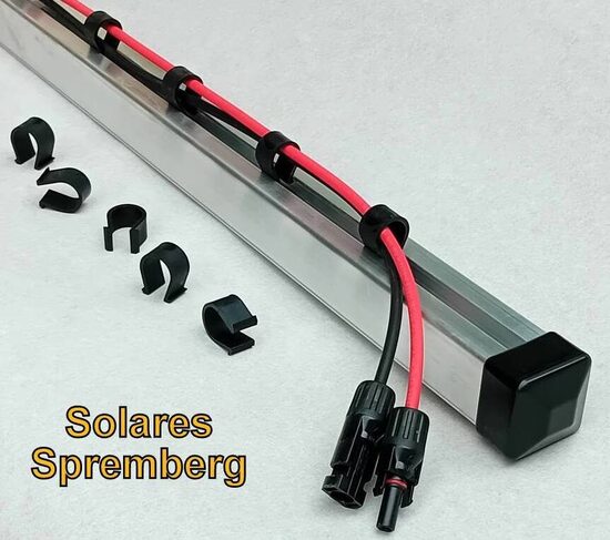 1-100x Kabelclip Alpha / Profilnutschelle / Kabelschelle / Clip / Nut 8 / Nut 10 / schwarz / UV-beständig / Alternative Kabelbinder / passend Montageprofil L1-L10